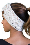 C.C. Cable Knit Lined Winter Headband - Confetti