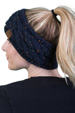 C.C. Cable Knit Lined Winter Headband - Confetti