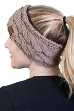 C.C. Cable Knit Lined Winter Headband - Confetti