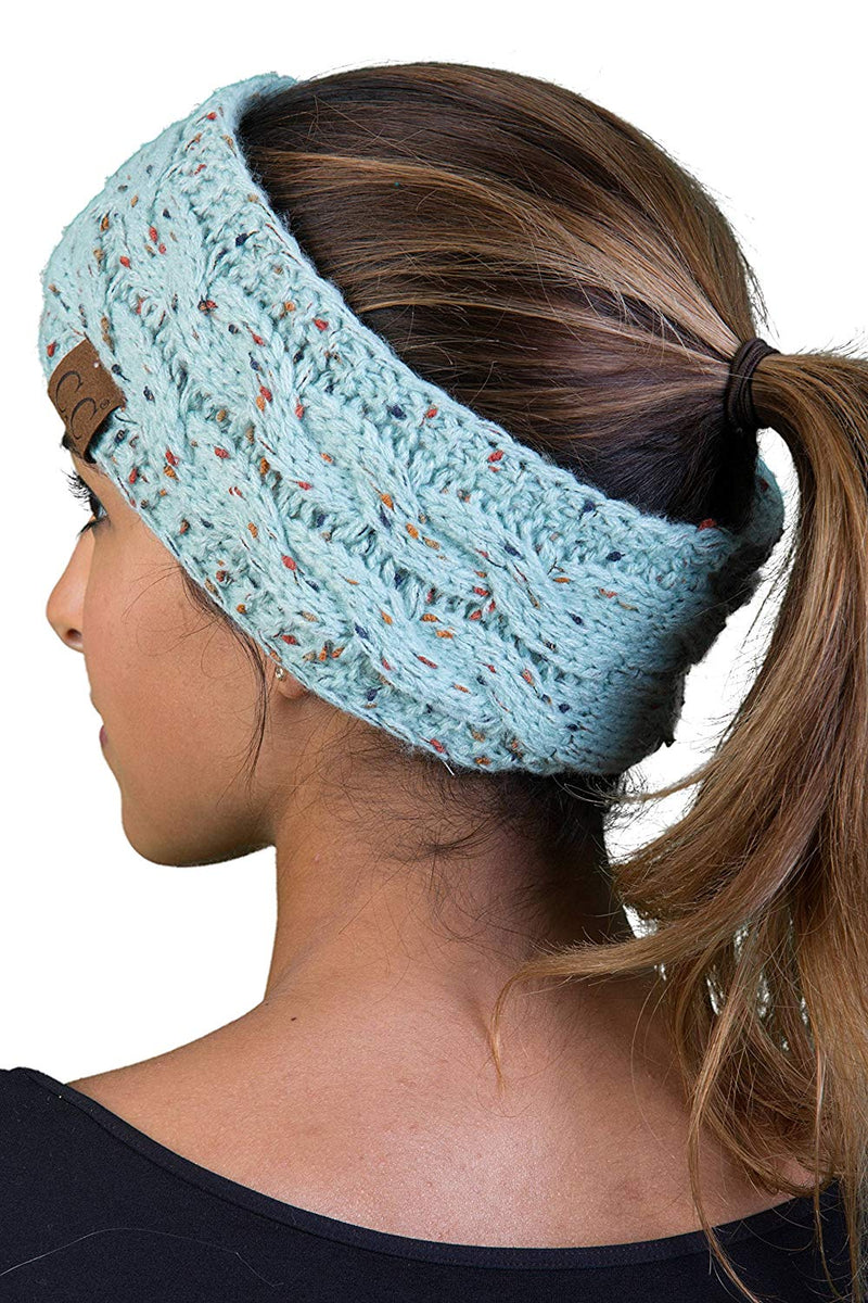 C.C. Cable Knit Lined Winter Headband - Confetti