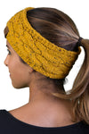C.C. Cable Knit Lined Winter Headband - Confetti