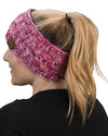 C.C. Cable Knit Lined Winter Headband - 4 Tone