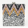 Funky Junque's Evening Purse - Chevron Square (Silver)