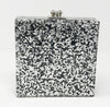 Funky Junque's Evening Purse - Chevron Square (Silver)