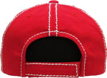Distressed Patch Baseball Cap - Mama Bear (Red)