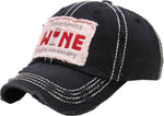 Distressed Patch Baseball Cap - Sometimes Wine is Necessary (Black)