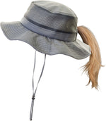 Ponytail Sun Hat w/Removable Chin Strap