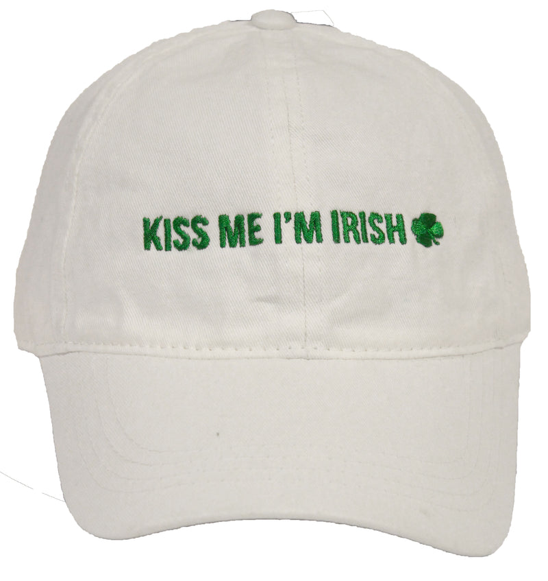 St. Patrick's Day Party Cap - Kiss Me I'm Irish (White)