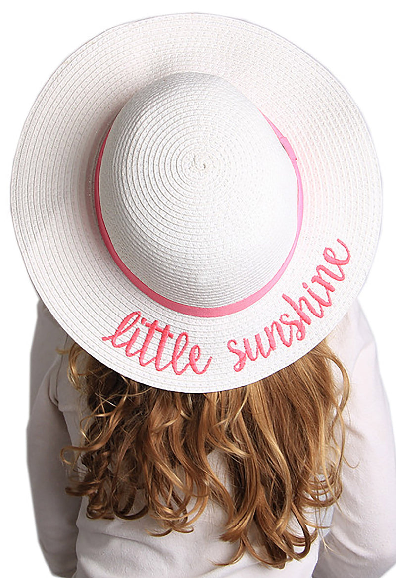 C.C Girls Embroidered Sun Hat - Little Sunshine (White)