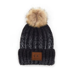 C.C. Faux Fur Pom Hat: Ombre