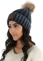 C.C. Faux Fur Pom Hat: Ombre