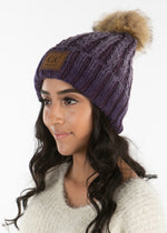 C.C. Faux Fur Pom Hat: Ombre