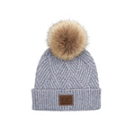 C.C. Faux Fur Pom Hat: Diagonal