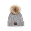 C.C. Faux Fur Pom Hat: Diagonal