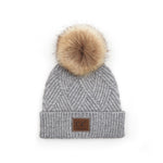 C.C. Faux Fur Pom Hat: Diagonal