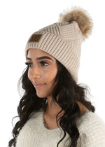 C.C. Faux Fur Pom Hat: Diagonal