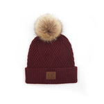C.C. Faux Fur Pom Hat: Diagonal