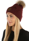 C.C. Faux Fur Pom Hat: Diagonal