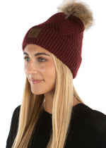 C.C. Faux Fur Pom Hat: Diagonal