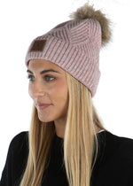 C.C. Faux Fur Pom Hat: Diagonal