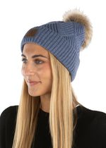 C.C. Faux Fur Pom Hat: Diagonal