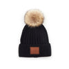C.C. Faux Fur Pom Hat: Double Braided