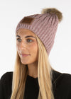 C.C. Faux Fur Pom Hat: Double Braided