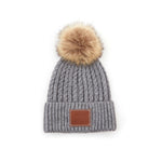 C.C. Faux Fur Pom Hat: Double Braided