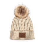 C.C. Faux Fur Pom Hat: Double Braided