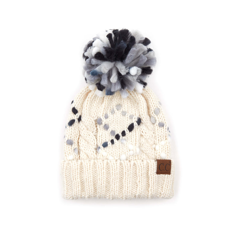 C.C. Chunky Knit Pom Hat: Jumbo Yarn