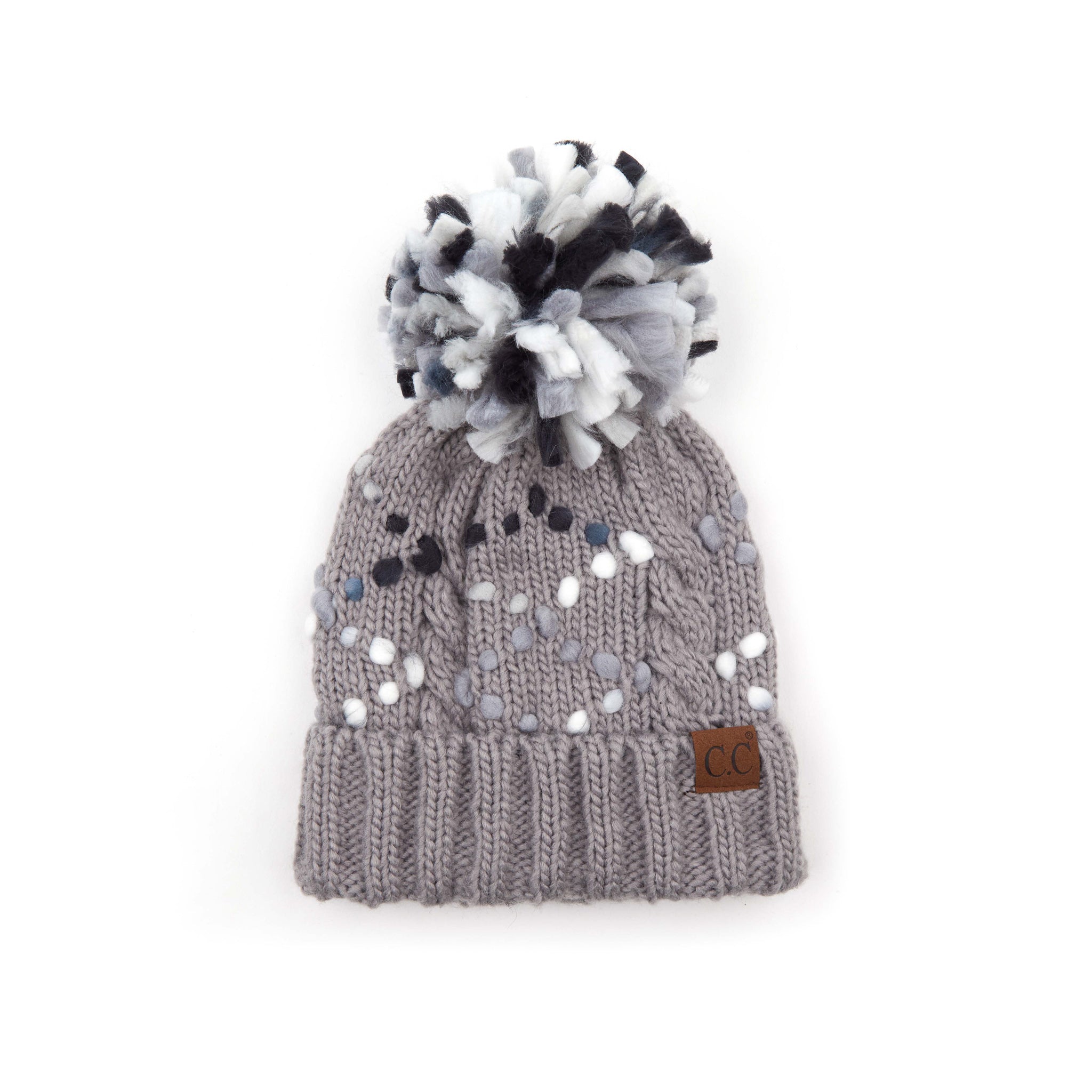 Chunky brim beanie dark grey mélange – Totême