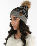C.C. Faux Fur Pom Hat: Animal Print