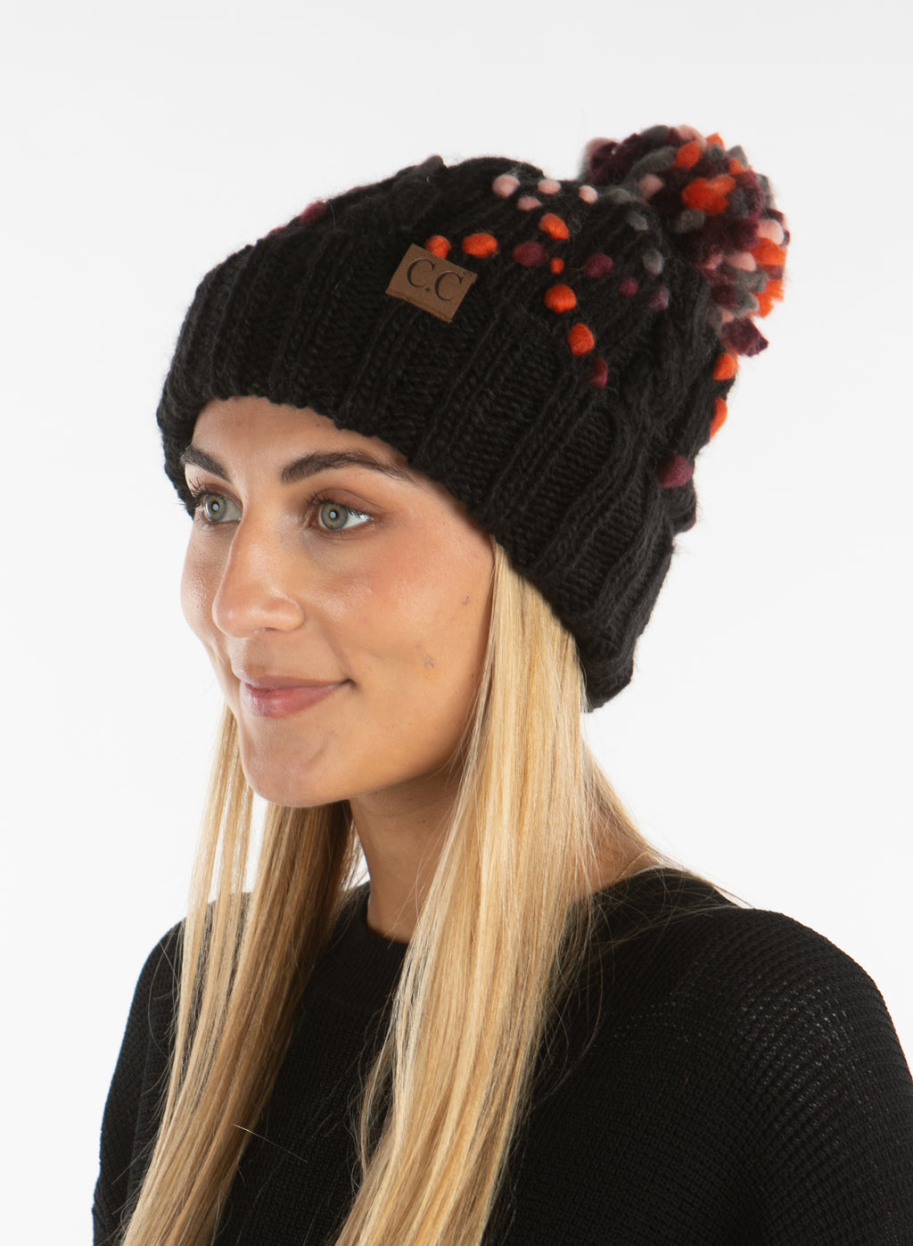 C.C. Chunky Knit Pom Hat: Jumbo Yarn