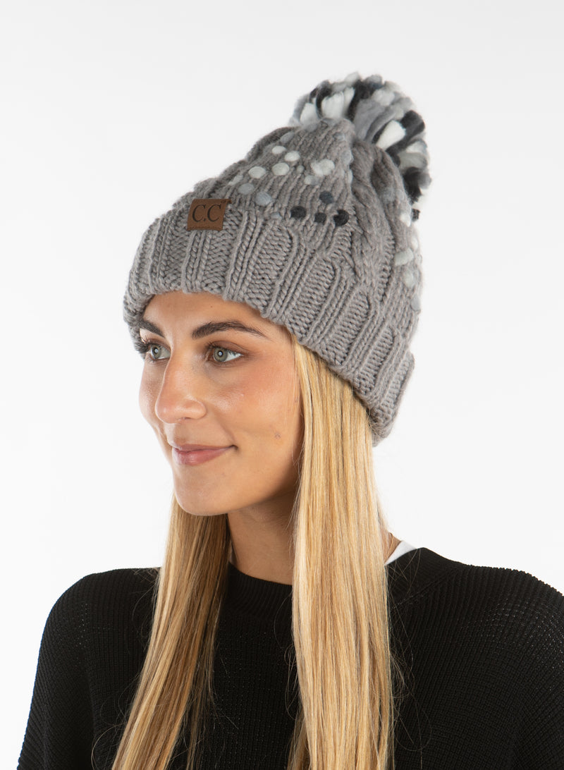 C.C. Chunky Knit Pom Hat: Jumbo Yarn