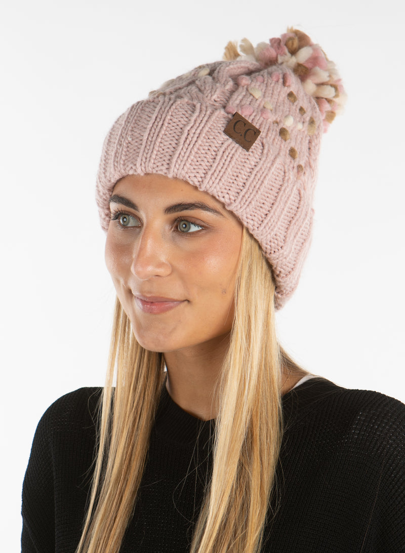 C.C. Chunky Knit Pom Hat: Jumbo Yarn