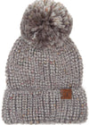 C.C. Chunky Knit Pom Hat: Feather
