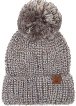 C.C. Chunky Knit Pom Hat: Feather