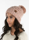 C.C. Chunky Knit Pom Hat: Feather