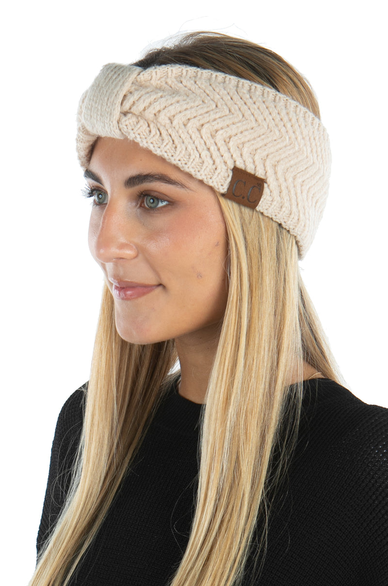 Womens Headwrap Soft Knit Warm Ear Warmer Bow Turban Style Headband