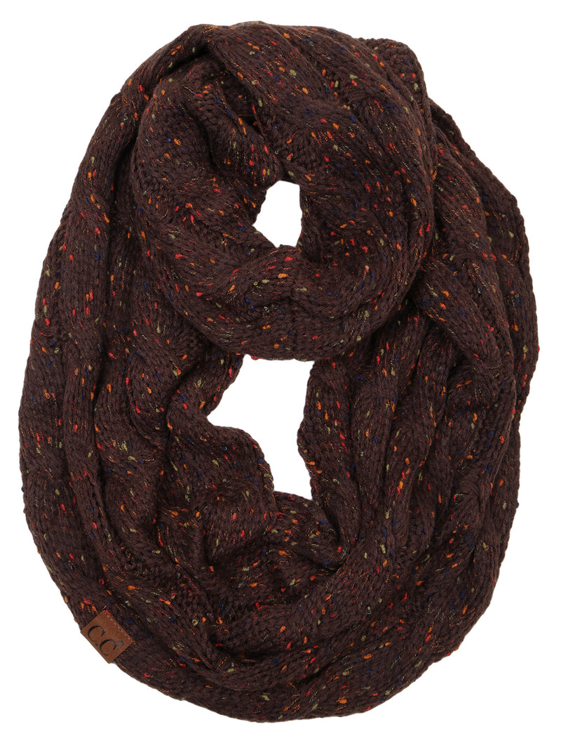 C.C. Cable Knit Infinity Scarf - Confetti