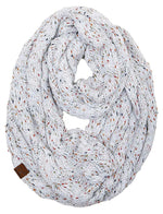 C.C. Cable Knit Infinity Scarf - Confetti