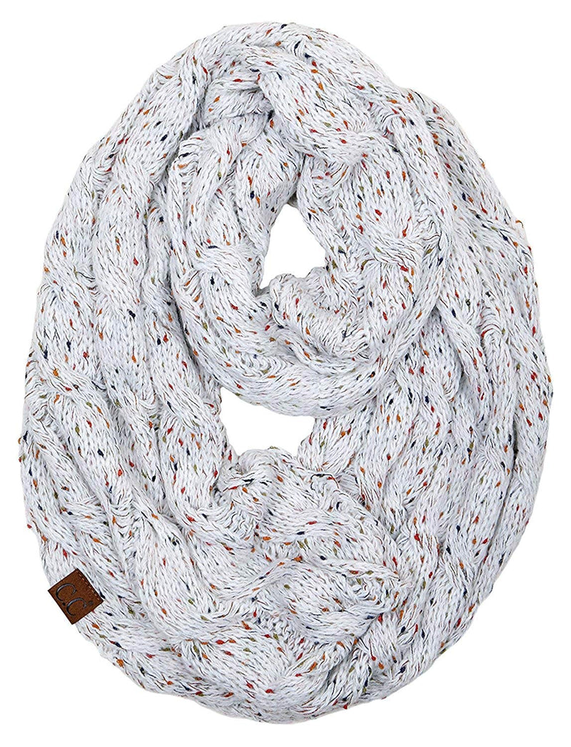 C.C. Cable Knit Infinity Scarf - Confetti