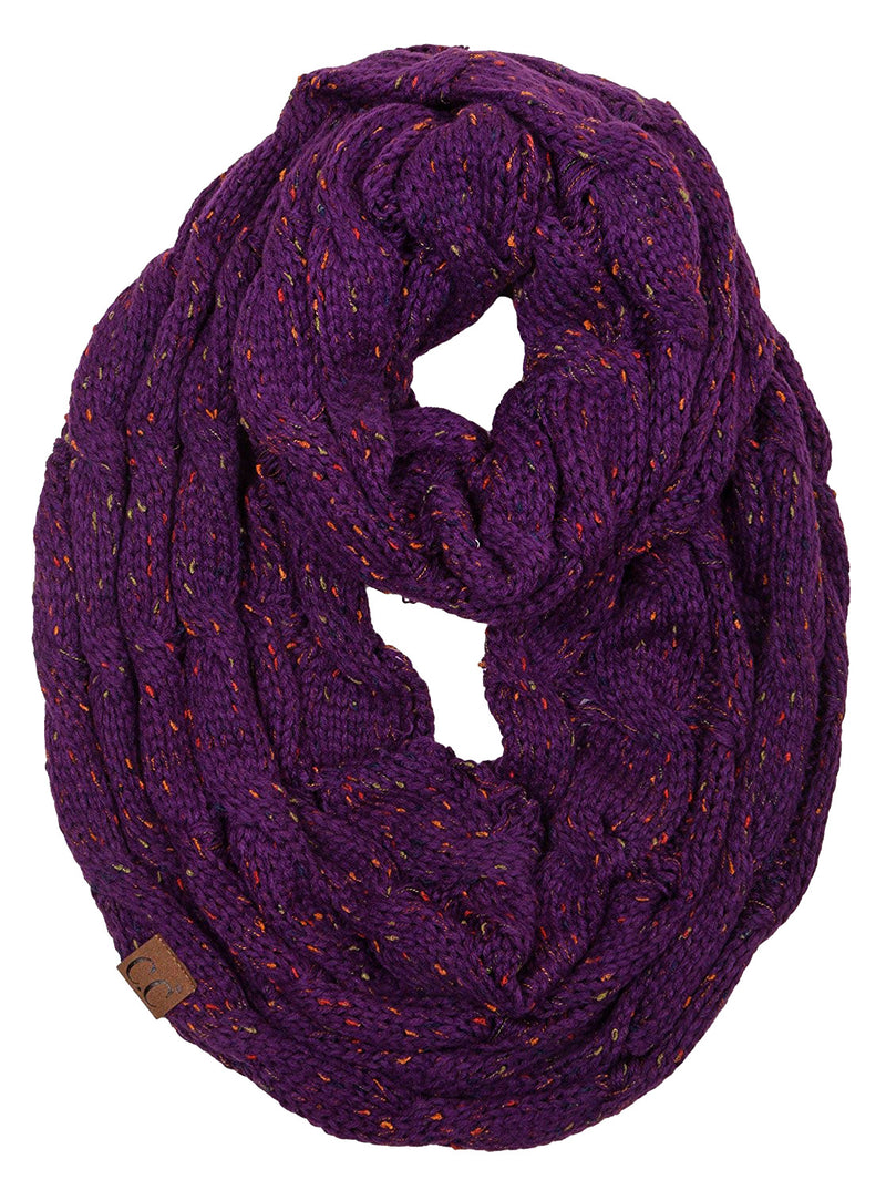 C.C. Cable Knit Infinity Scarf - Confetti