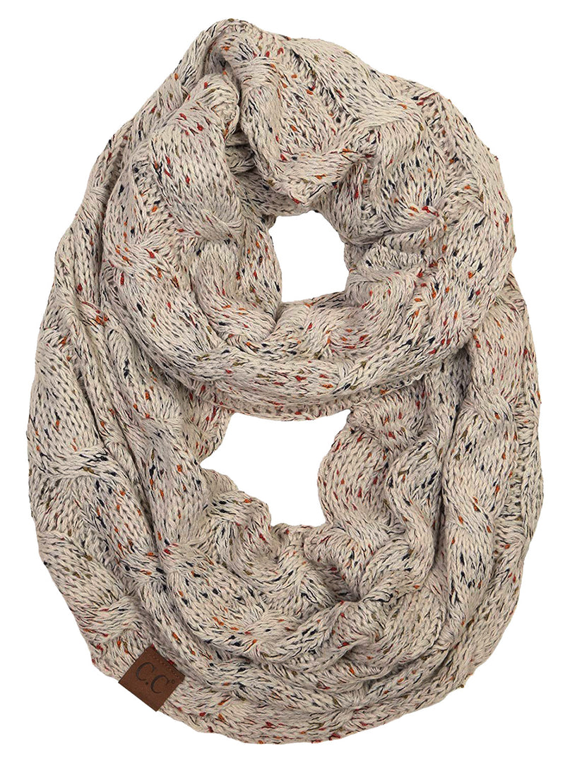 C.C. Cable Knit Infinity Scarf - Confetti