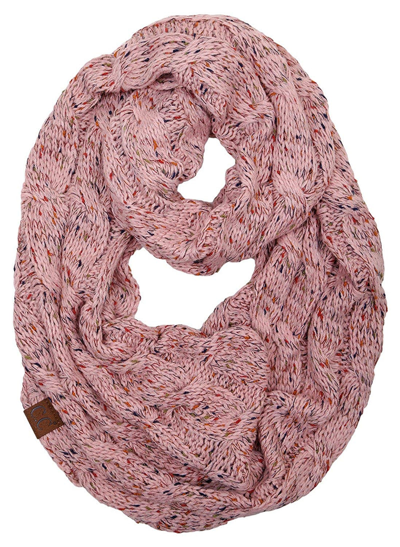 C.C. Cable Knit Infinity Scarf - Confetti