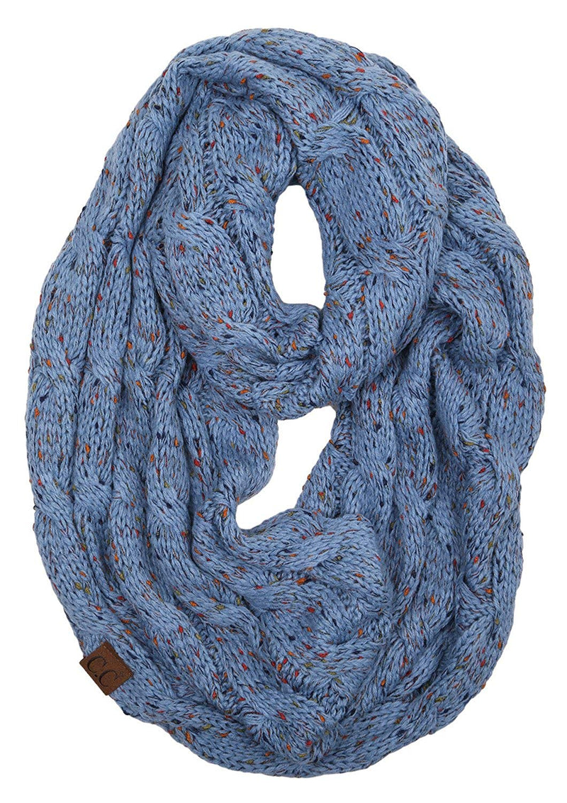 C.C. Cable Knit Infinity Scarf - Confetti