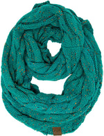 C.C. Cable Knit Infinity Scarf - Confetti