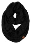 C.C. Cable Knit Infinity Scarf - Solid Colors