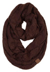C.C. Cable Knit Infinity Scarf - Solid Colors