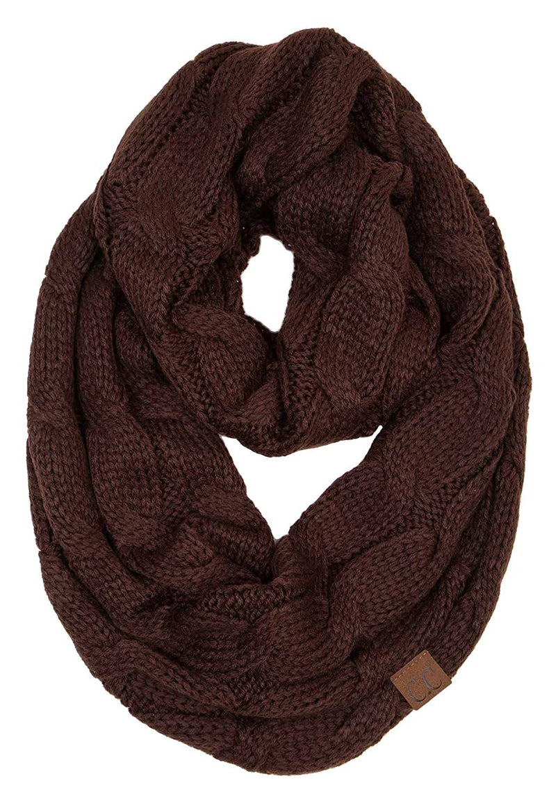 C.C. Cable Knit Infinity Scarf - Solid Colors
